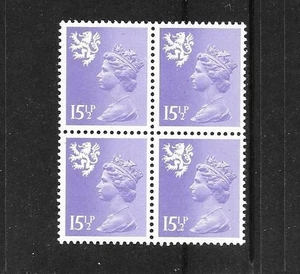 GB SCOTLAND  1982 15½p pale violet  vf MINT never hinged block of 4 - SG S41 - Picture 1 of 1