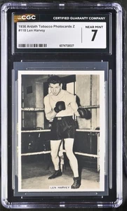 LEN HARVEY 1936 Ardath Photocards Z #118 BOXING CGC 7 NM - Picture 1 of 2