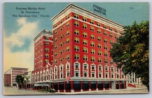 Princess Martha Hotel Saint Petersburg Florida Linen Postcard - Bild 1 von 2