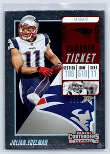Boleto de playoffs 2018 Panini Contenders #38 Julian Edelman #/175 Patriots - Imagen 1 de 2