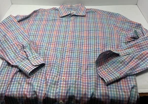Peter Millar Mens xLarge XL Plaid Checkered Button Long Sleeve Shirt multicolor - Picture 1 of 12