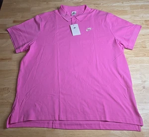 Nike Classic Polo Shirts Men’s 2XL Pink/White Embroidered Polo #CJ4456-675 - Picture 1 of 5