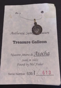 Atocha Shipwreck Coin, Mel Fisher COA Treasure Galleon - Picture 1 of 24