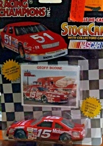 1992 Racing Champions NASCAR GEOFF BODINE 1:43 Scale & Card #15 FORD - NEW! - Picture 1 of 8