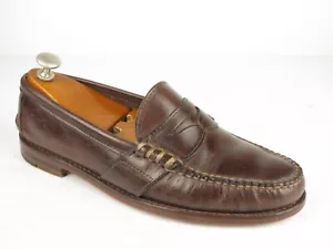Polo Ralph Lauren x Rancourt & Co. Brązowe skórzane mokasyny wołowe 9 D USA - Zdjęcie 1 z 4
