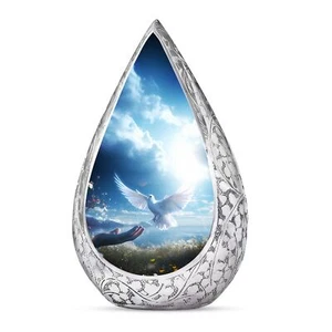 Dove Bird Burial Urns For Human Ashes Adult Male Keepsake Funeral Urns Teardrop - Picture 1 of 7