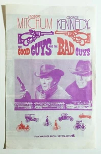 Folleto publicitario de película vintage The Good Guys And The Bad Guys 1969 - Imagen 1 de 5