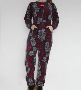 Eulen Fleece Jumpsuit Onesie Overall 32 34 36 XS Primark Neu - Bild 1 von 2