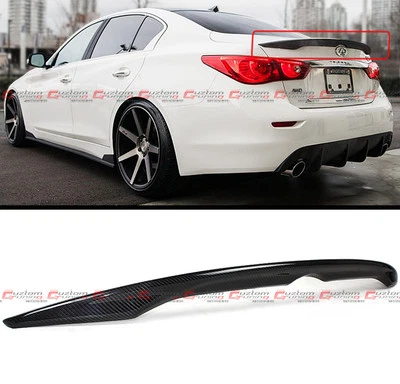 FOR 2014-2024 INFINITI Q50 Q50S OE STYLE CARBON FIBER TRUNK SPOILER WING LID - Image 1 of 4