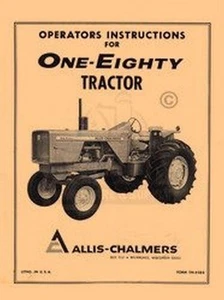 Manual de operadores ALLIS CHALMERS 180 un ochenta propietarios - Imagen 1 de 3
