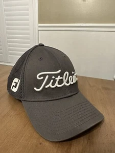 Titleist Hat Mens Med/Large Gray FJ Footjoy Pro V1 New Era Golf Fitted Stretch - Picture 1 of 9