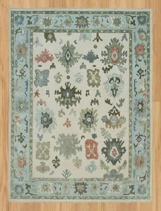 8X10 Oushak Adorable Rug Living Room Large Area Rug Green And Cream Color - Picture 1 of 9