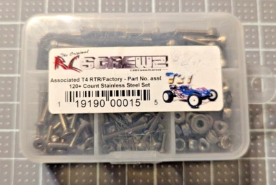 RC Screwz ASS015 120Pc Stainless Steel Fastener Kit for Team Associated T4 RTR - Image 1 of 4