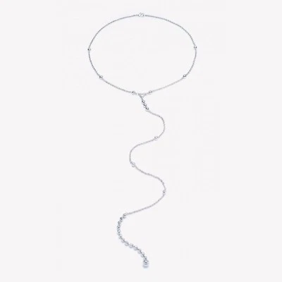 Eddie Borgo Rhodium Plated Voyage Lariat Necklace with Crystals - Imagem 1 de 4