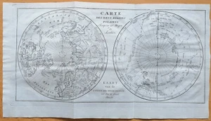 Buffon Originaldruck Frühe 4to Ausgabe Karte Nordpol Südpol - 1770# - Picture 1 of 4