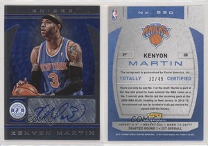 2013-14 Totally Certified Signatures Totally Blue /49 Kenyon Martin #230 Auto