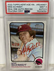 2022 Topps Heritage Mike Schmidt Real One Auto Red Ink PSA 9 Mint 41/73