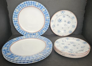 8 Pc Vintage Sakura Debbie Mumm Snowflake (4) Dinner (4) Salad Plates. FREESHIP - Picture 1 of 22