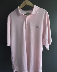Columbia Mens Polo Shirt Medium PFG Pink Omni Shade Vented - Picture 1 of 8