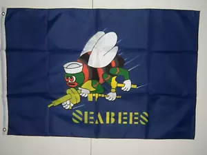 New Seabees 2X3ft FLAG superior quality fade resist USA seller - Picture 1 of 4