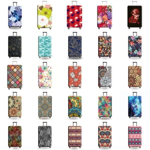 18"-32" Vintage Elastic Luggage Cover Anti-scratch Suitcase Travel Protector - Picture 1 of 37