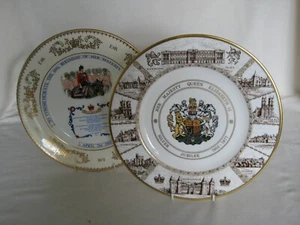 Pair of Queen Elizabeth II Commemorative Plates - Aynsley and Coalport - Picture 1 of 9