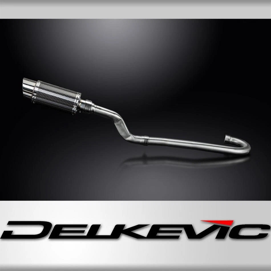 Silenciador de carbono redondo Yamaha XT500 TT500 1977-1981 escape completo 8" - Imagem 1 de 4