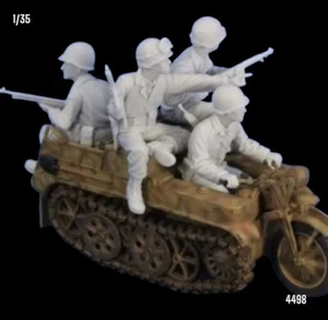1/35 Resin Figur US Combat Troops Riding Kettenkrad (4 Fig Set) Model Kit 4498 - Bild 1 von 6