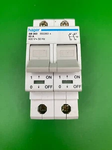 Hager SB263 63A doppelpoliger Hauptschalter Isolator - Bild 1 von 4