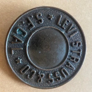Vintage Levi’s Strauss Large Round Rivet Belt Buckle SF California - Picture 1 of 5