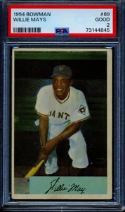 1954 Bowman #89 Willie Mays PSA 2 BUONO *New York Giants* - Foto 1 di 2