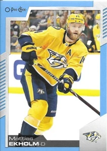 20-21 2020-21 OPC Mattias Ekholm BLUE BORDER INSERT #453-Predators - Picture 1 of 1