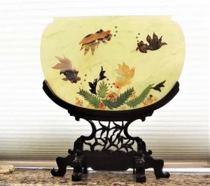 Chinese 20thC. Large 12"x13.5" Jade Coral Turquoise Carnelian Agate Table Screen - Picture 1 of 12