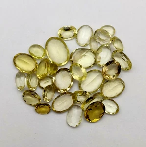 Lote de 15 piedras preciosas sueltas de cuarzo de limón natural corte ovalado 4*6-10*25 mm 100 quilates - Imagen 1 de 4