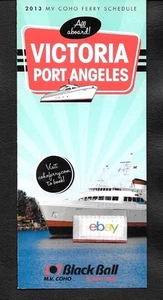 BLACK BALL FERRY LINE M/V COHO ZEITPLAN & BROSCHÜRE VICTORIA/PORT ANGELES 2013/14 - Bild 1 von 1