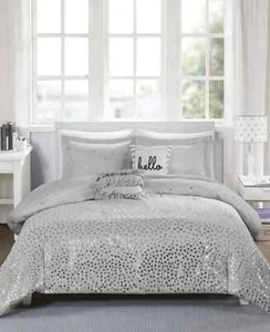 Intelligent Design Zoey King/California King 5-Pc. Metallic Triangle Print Comfo - Picture 1 of 4