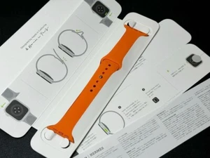 Correa deportiva naranja Hermes Apple Watch para 38 mm 40 mm 41 mm S/M correa de goma nueva JP - Imagen 1 de 6
