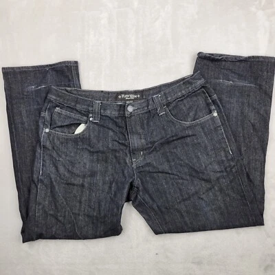 Сырые синие джинсы мужские 40 x 32 джинсовой ткани брюки премиум темно мешковатые рэп Y2K винтажный взрослых - Изображение 1 из 4