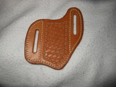 Funda para cuchillo panqueque, en ángulo para lado derecho, para navaja de bolsillo, hecha a mano, nueva Foto 1 de 4