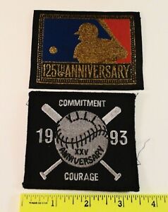 Little League Baseball Patches:(2): 1993 XXV Anniversary - YJLL - Courage Commit