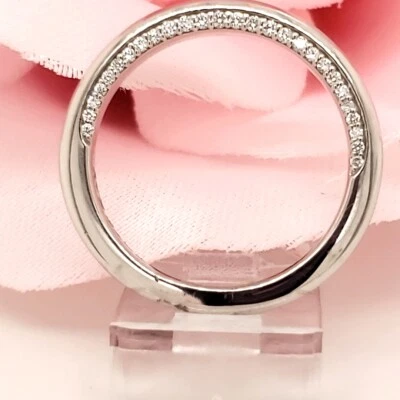  Scott Kay Guardian 钻石 .21tcw 14k W 金色周年结婚戒指 6.5 全新 — 第 1/4 张图片