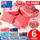 6Pc Packing Cubes Travel Pouches Luggage Organiser Clothes Suitcase Storage Bag