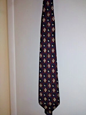 Fiesta s.r.l. Corbata para hombre de hoy borgoña azul marino tostado 100 % seda hecha en Italia Foto 1 de 4