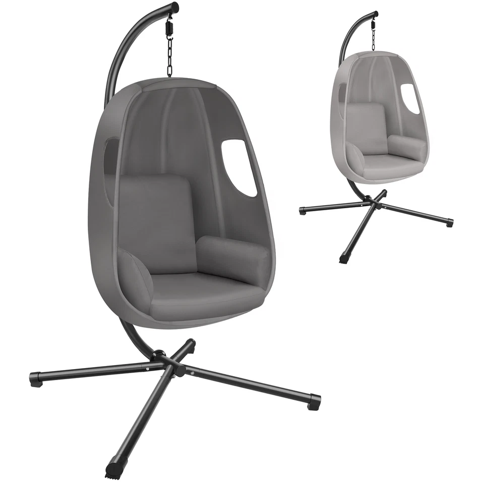 Hängesessel mit Gestell Hängekorb Hängeschaukel Sessel Sitzkissen Hängestuhl - Bild 1 von 1