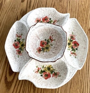 California Pottery USA 3 Piece Relish Condiment Serving Dish Tray  #1032/1033 - Picture 1 of 4