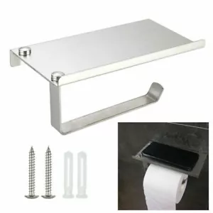 Tissue Holder Stand Toilet RollPaper Dispenser Wall Mounted Bathroom Silver Rack - Picture 1 of 7