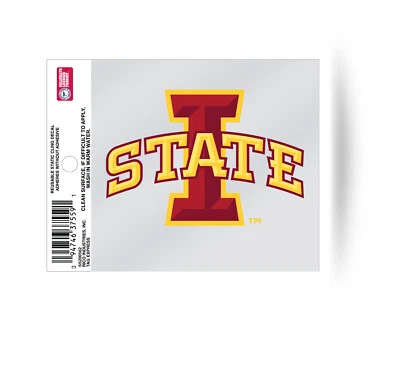 Pegatina adhesiva estática de ciclones del estado de Iowa ¡¡NUEVA!! ¡Ventana o coche! NCAA 3x4 pulgadas Foto 1 de 2