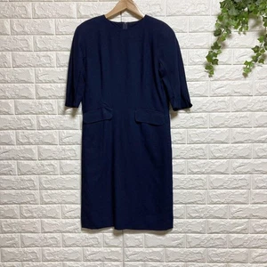 Christian Dior Ceremony Dress Wool Poly Long Sleeve Navy Size 7 S From Japan - Picture 1 of 24