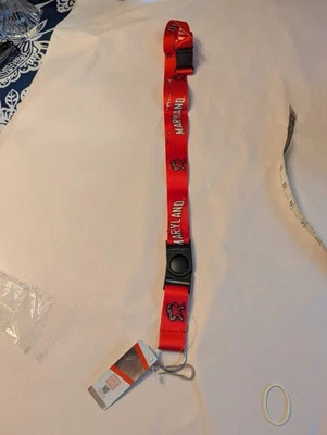 NCAA Maryland Terrapins Red/Black Lanyard Keychain - Image 1 of 4