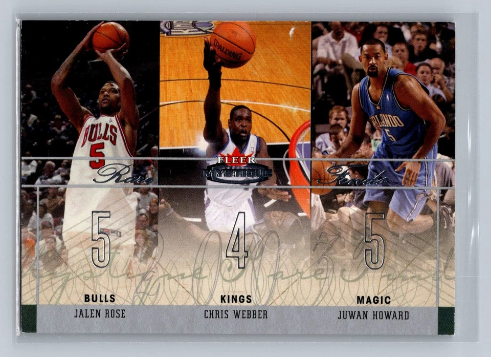 Fleer Mystique Rare Finds 2003/500 Jalen Rose Chris Webber Juwan Howard Salón de la fama Foto 1 de 2